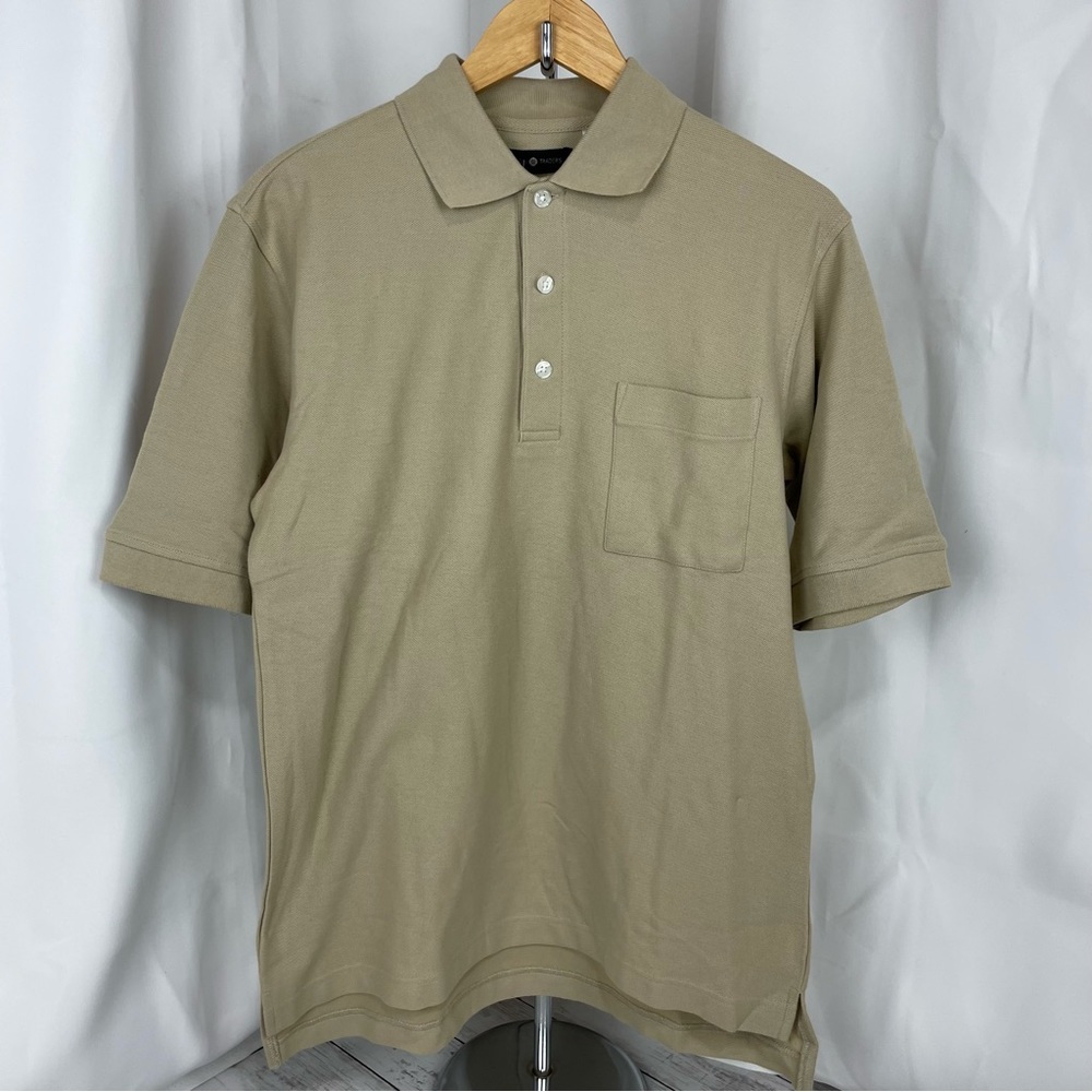 Nwt Cotton Traders Small Tan Golf Polo Mens Shirt Casual Dress Summer Spring